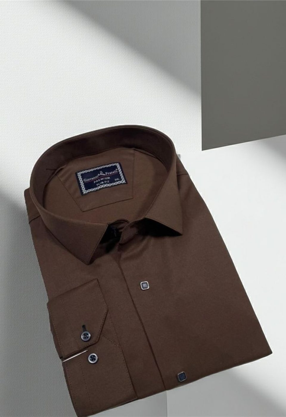 Büyük Beden Slim Fit Uzun Kol Düz Renk Saten Erkek Gömlek 4GMK313037028