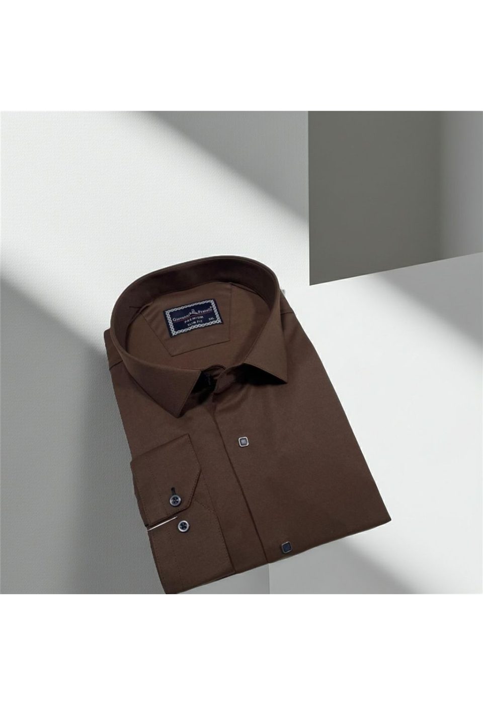 3037 BT CR SATIN 028 Büyük Beden Slim Fit Uzun Kol Düz Renk Saten Erkek Gömlek 4GMK313037028 - Giovanni Fratelli