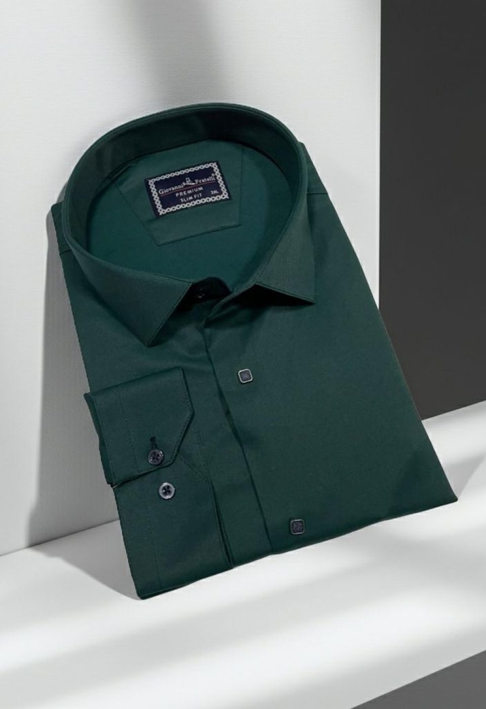 Büyük Beden Slim Fit Uzun Kol Düz Renk Saten Erkek Gömlek 4GMK313037029