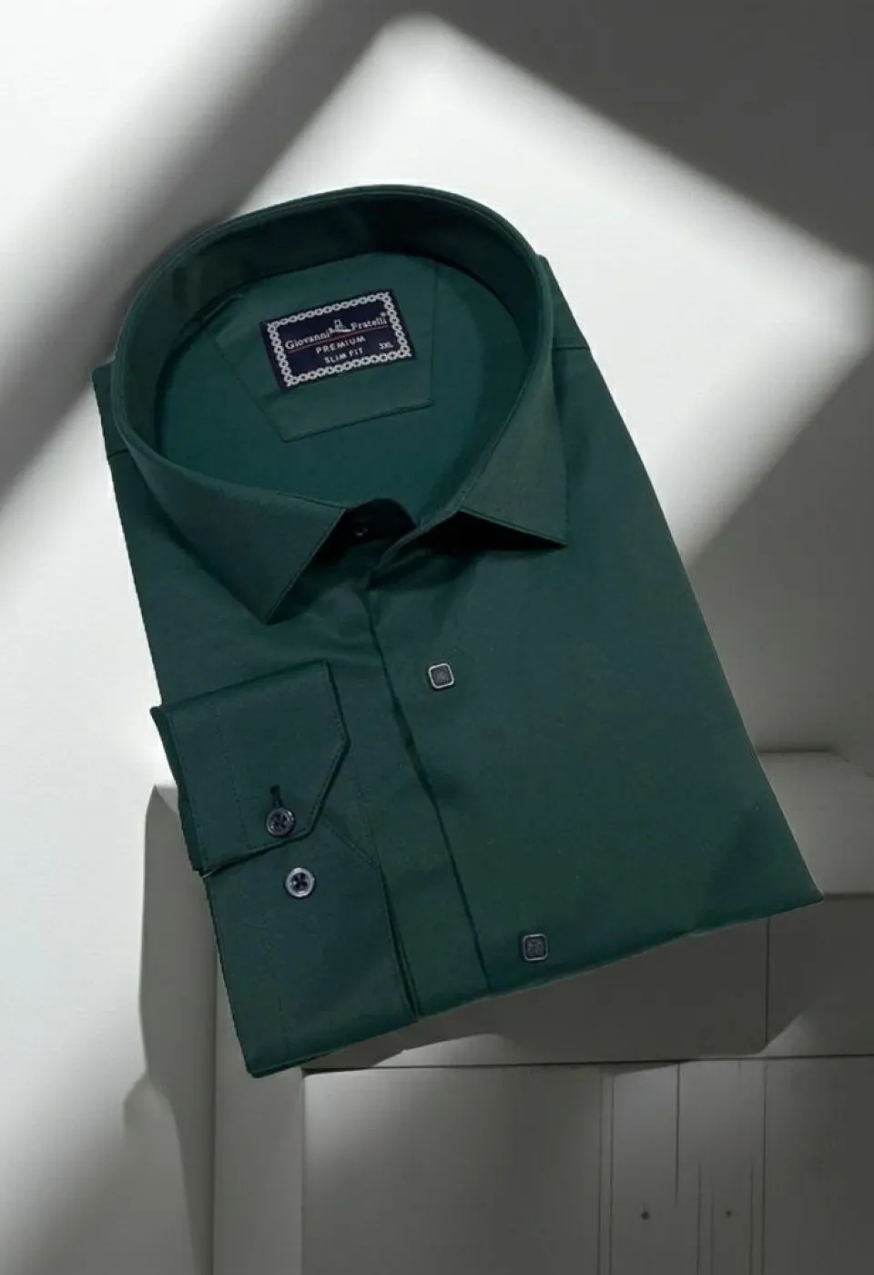 Büyük Beden Slim Fit Uzun Kol Düz Renk Saten Erkek Gömlek 4GMK313037029