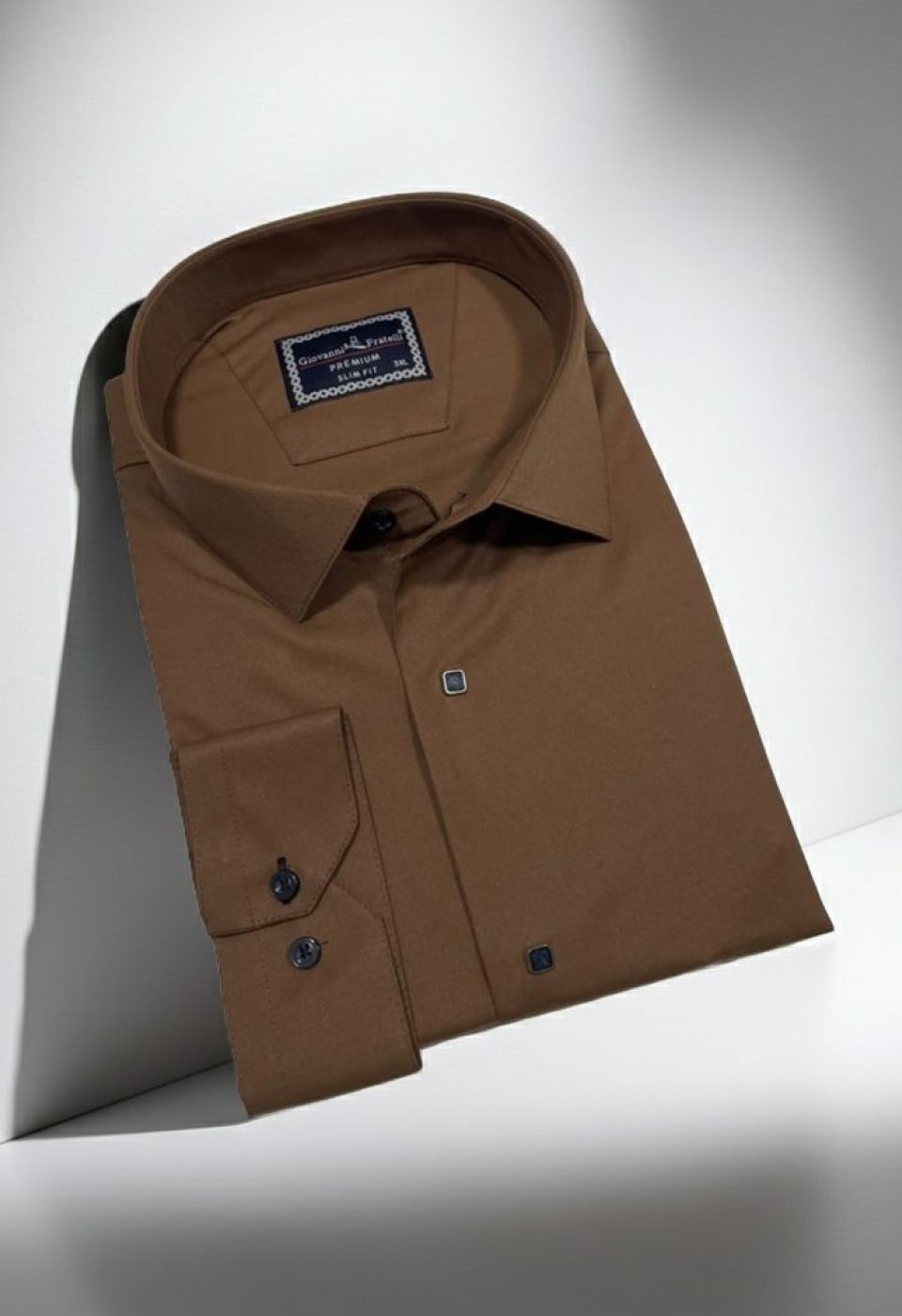 Büyük Beden Slim Fit Uzun Kol Düz Renk Saten Erkek Gömlek 4GMK313037030