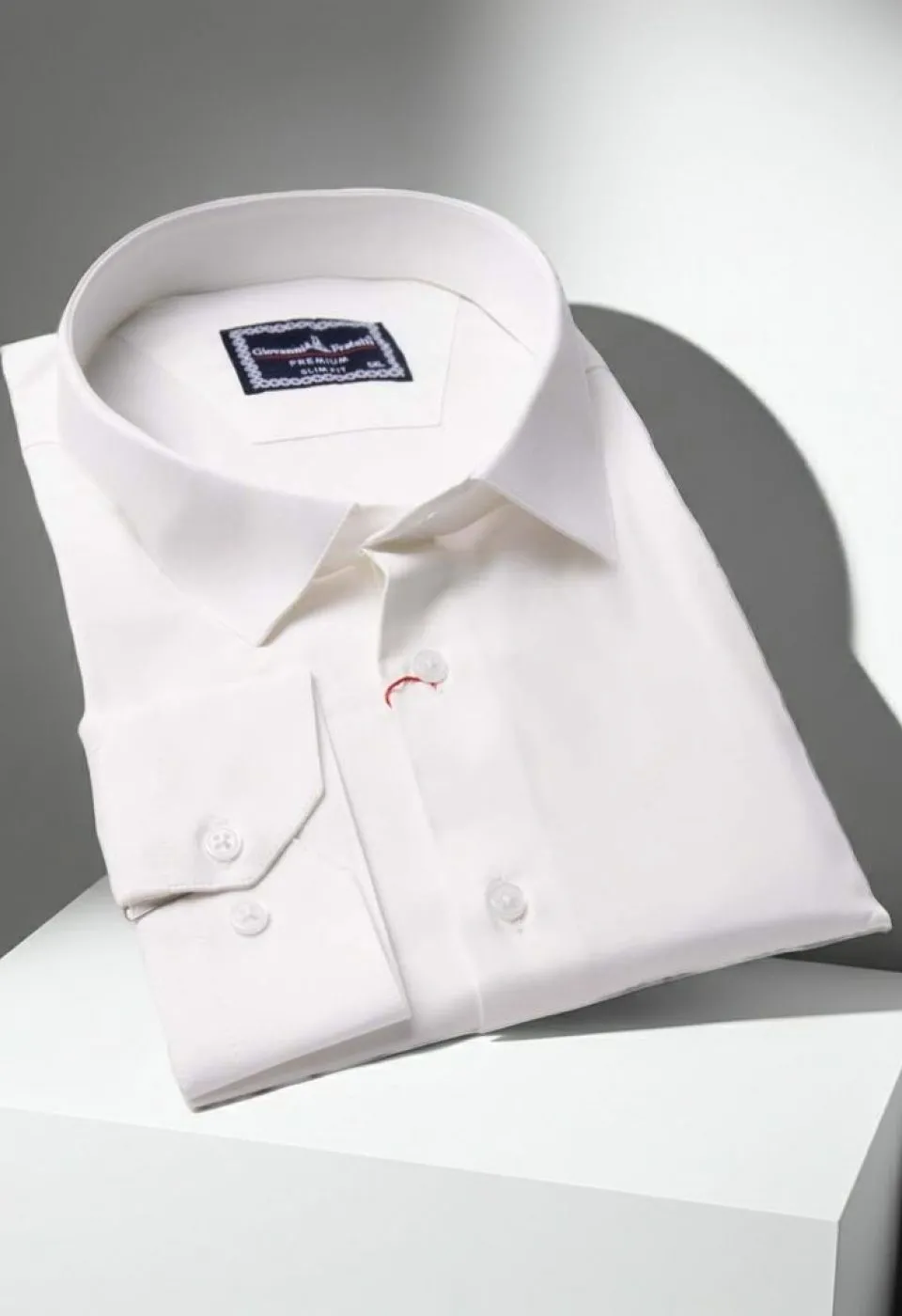 Büyük Beden Slim Fit Uzun Kol Düz Renk Saten Erkek Gömlek 4GMK313039002 - Giovanni Fratelli