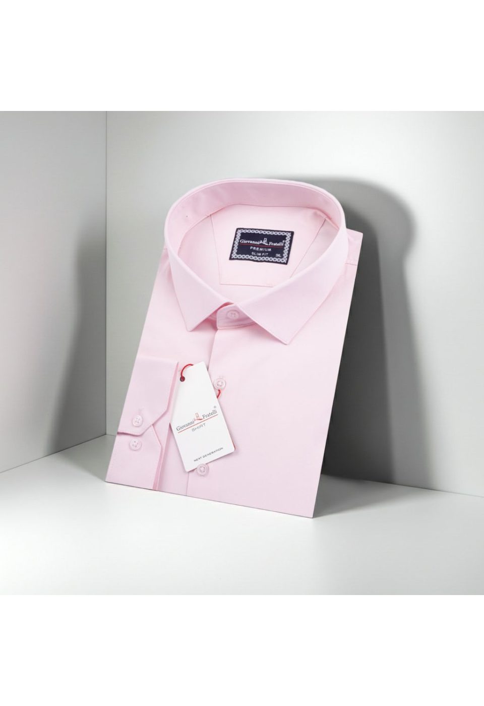 Büyük Beden Slim Fit Uzun Kol Düz Renk Saten Erkek Gömlek 4GMK313039004 - Giovanni Fratelli