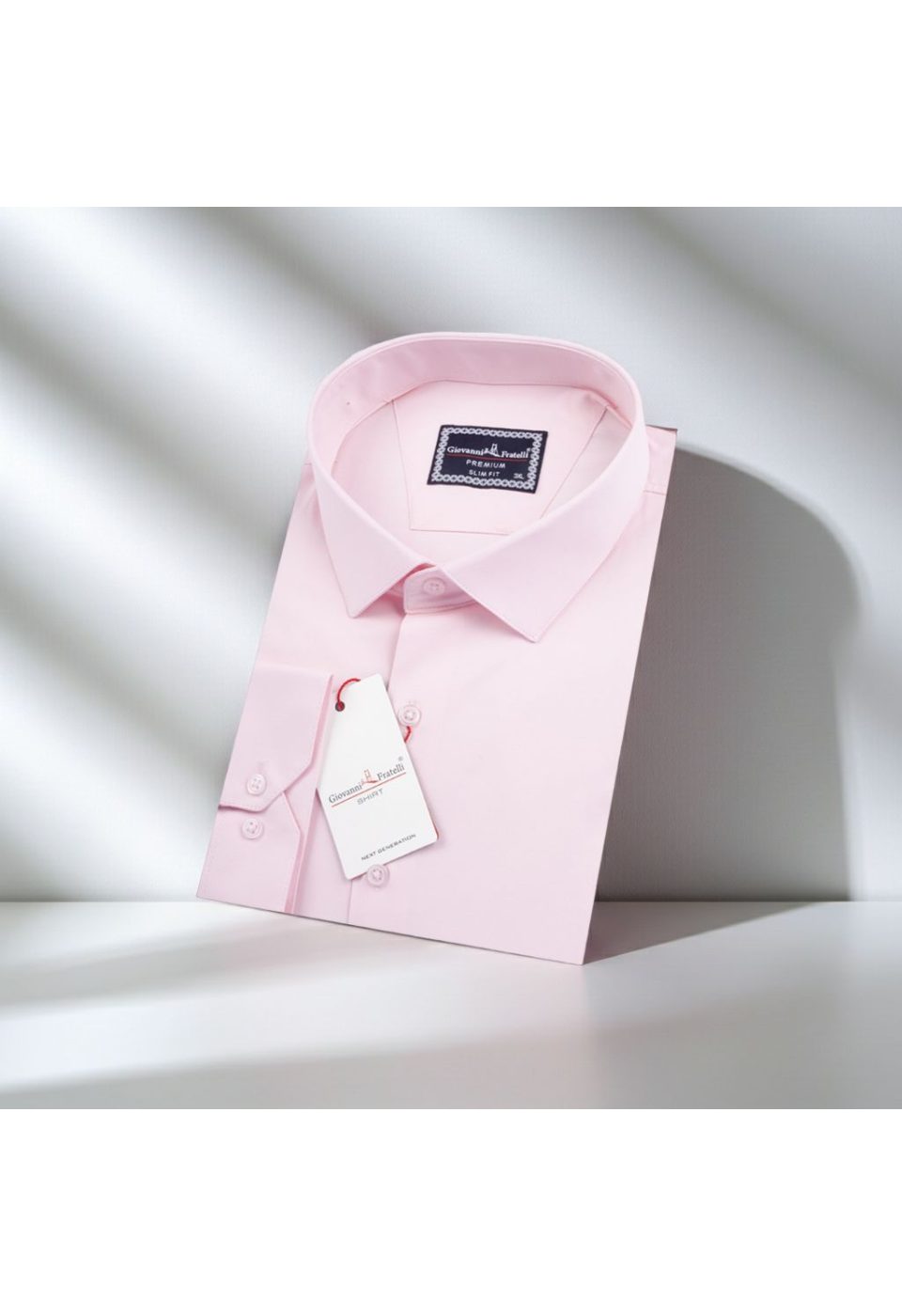 Büyük Beden Slim Fit Uzun Kol Düz Renk Saten Erkek Gömlek 4GMK313039004 - Giovanni Fratelli