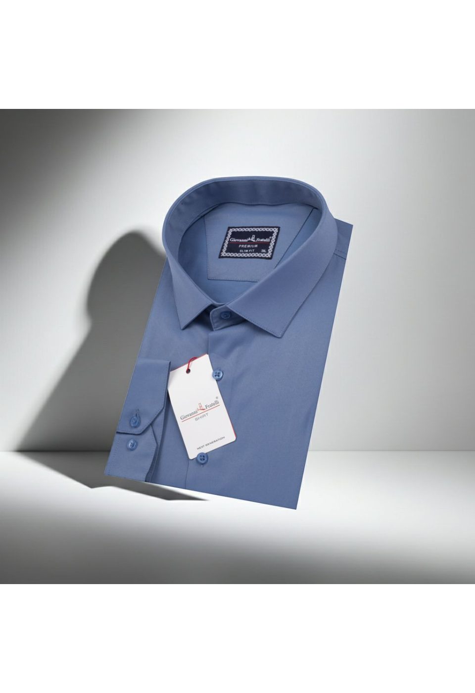 Büyük Beden Slim Fit Uzun Kol Düz Renk Saten Erkek Gömlek 4GMK313039005 - Giovanni Fratelli