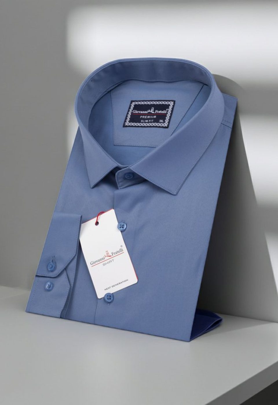 Büyük Beden Slim Fit Uzun Kol Düz Renk Saten Erkek Gömlek 4GMK313039005