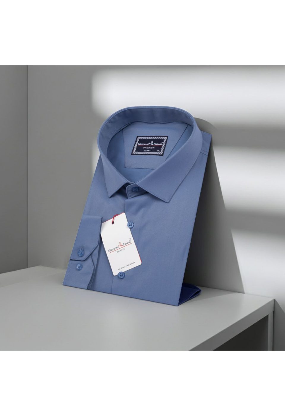 Büyük Beden Slim Fit Uzun Kol Düz Renk Saten Erkek Gömlek 4GMK313039005 - Giovanni Fratelli