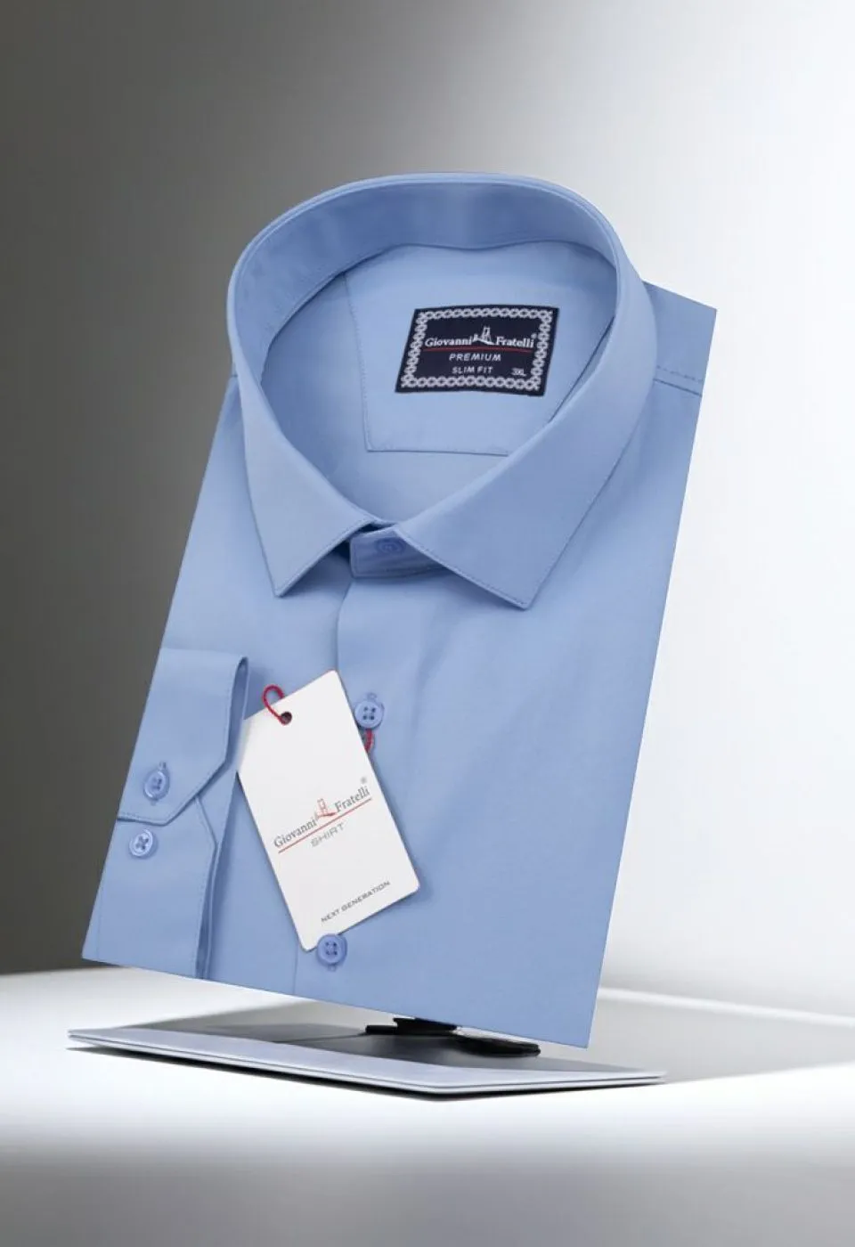 Büyük Beden Slim Fit Uzun Kol Düz Renk Saten Erkek Gömlek 4GMK313039009