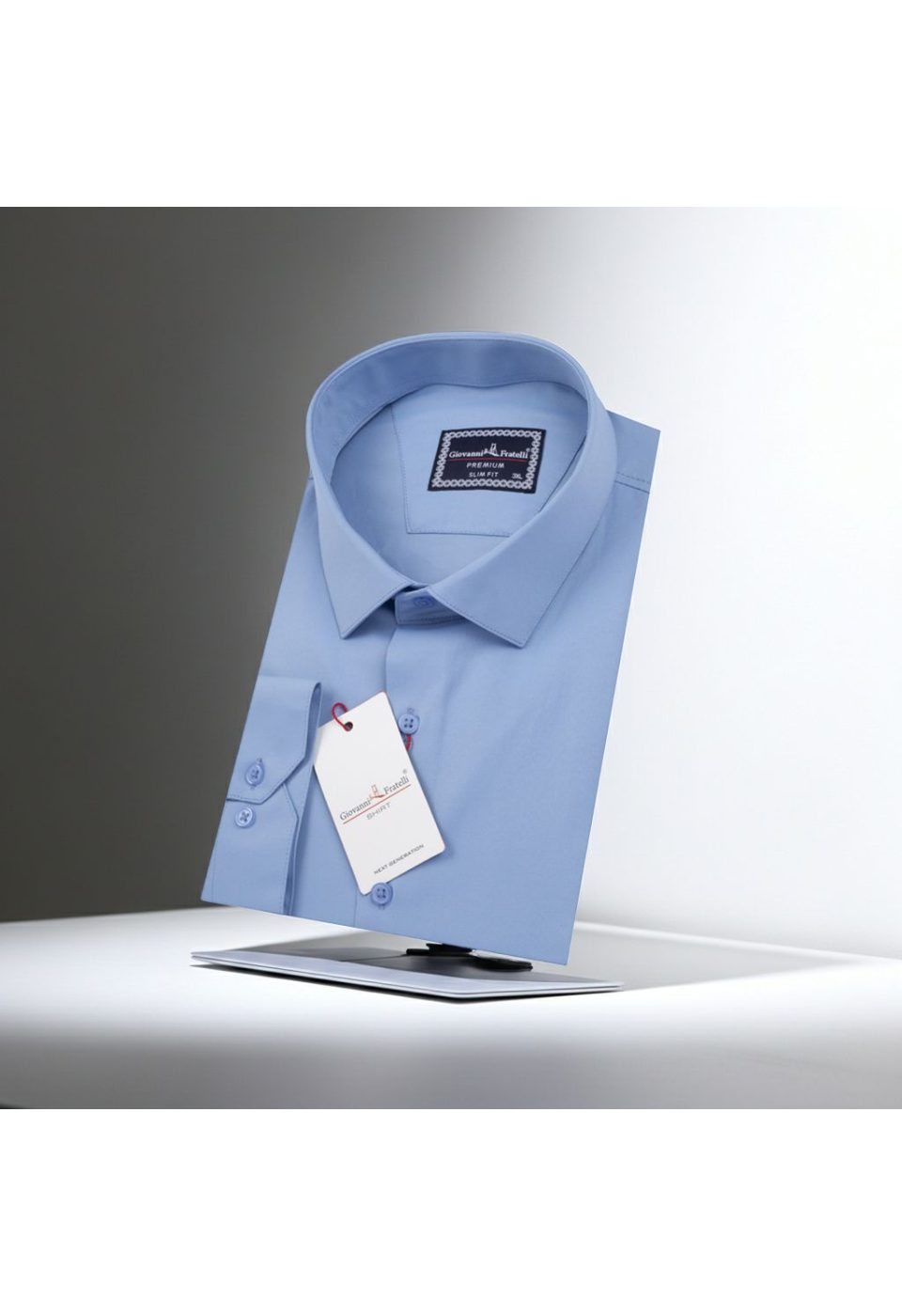Büyük Beden Slim Fit Uzun Kol Düz Renk Saten Erkek Gömlek 4GMK313039009 - Giovanni Fratelli