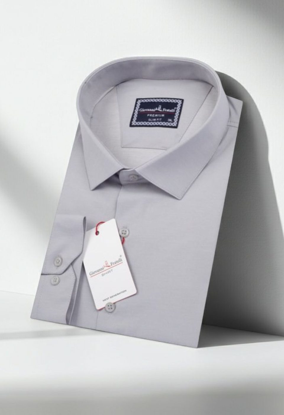 Büyük Beden Slim Fit Uzun Kol Düz Renk Saten Erkek Gömlek 4GMK313039013