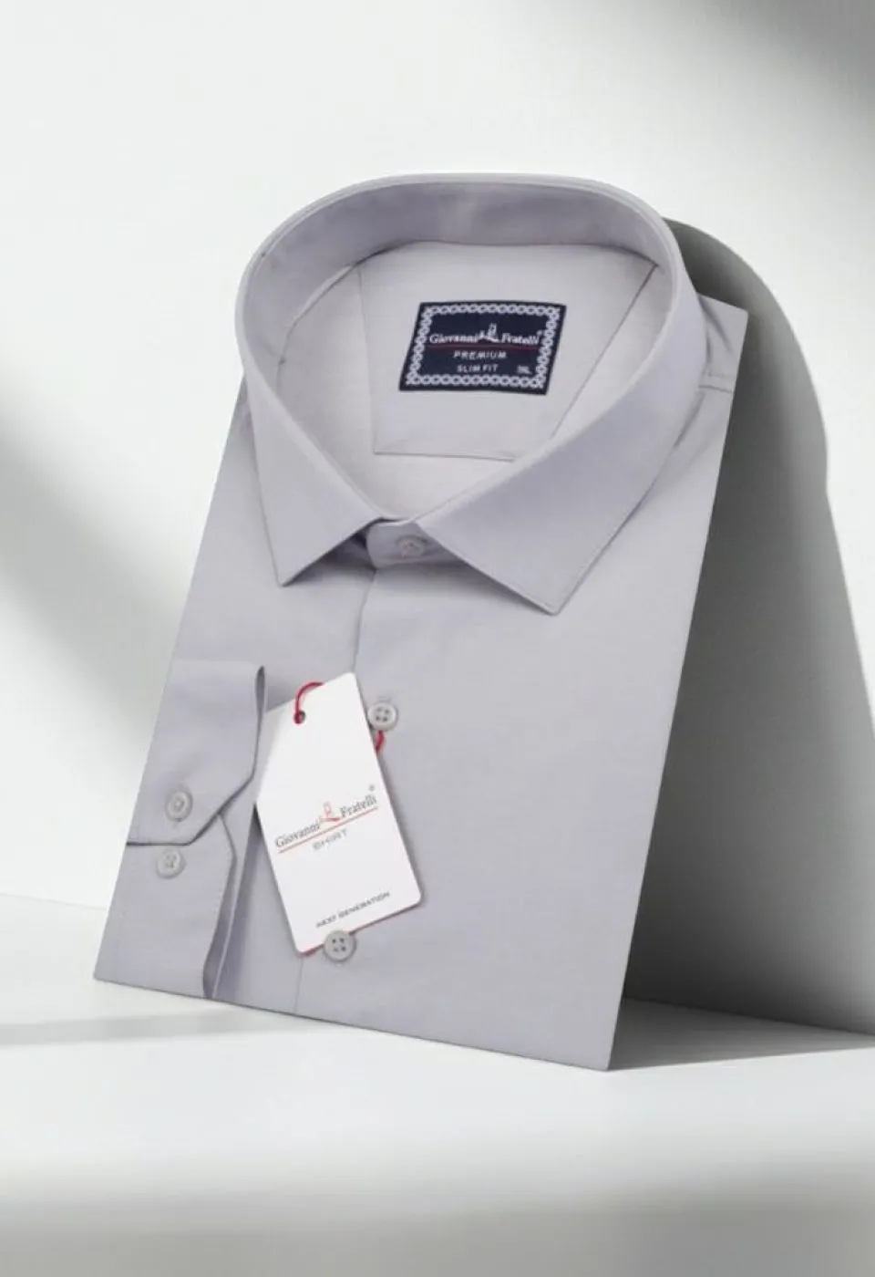 Büyük Beden Slim Fit Uzun Kol Düz Renk Saten Erkek Gömlek 4GMK313039013