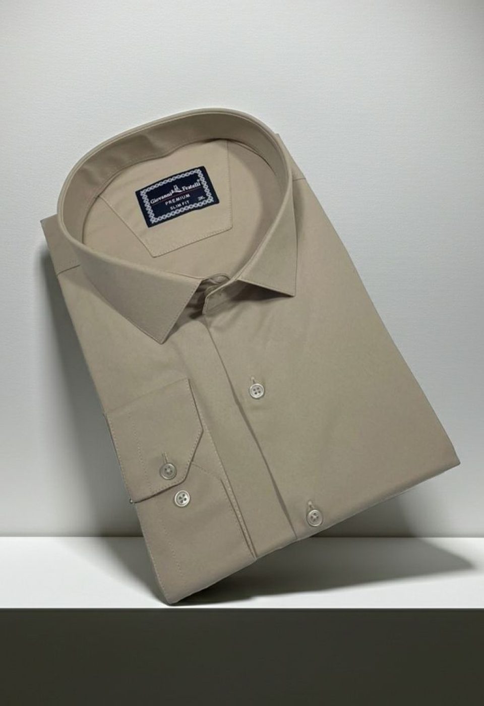 Büyük Beden Slim Fit Uzun Kol Düz Renk Saten Erkek Gömlek 4GMK313039015