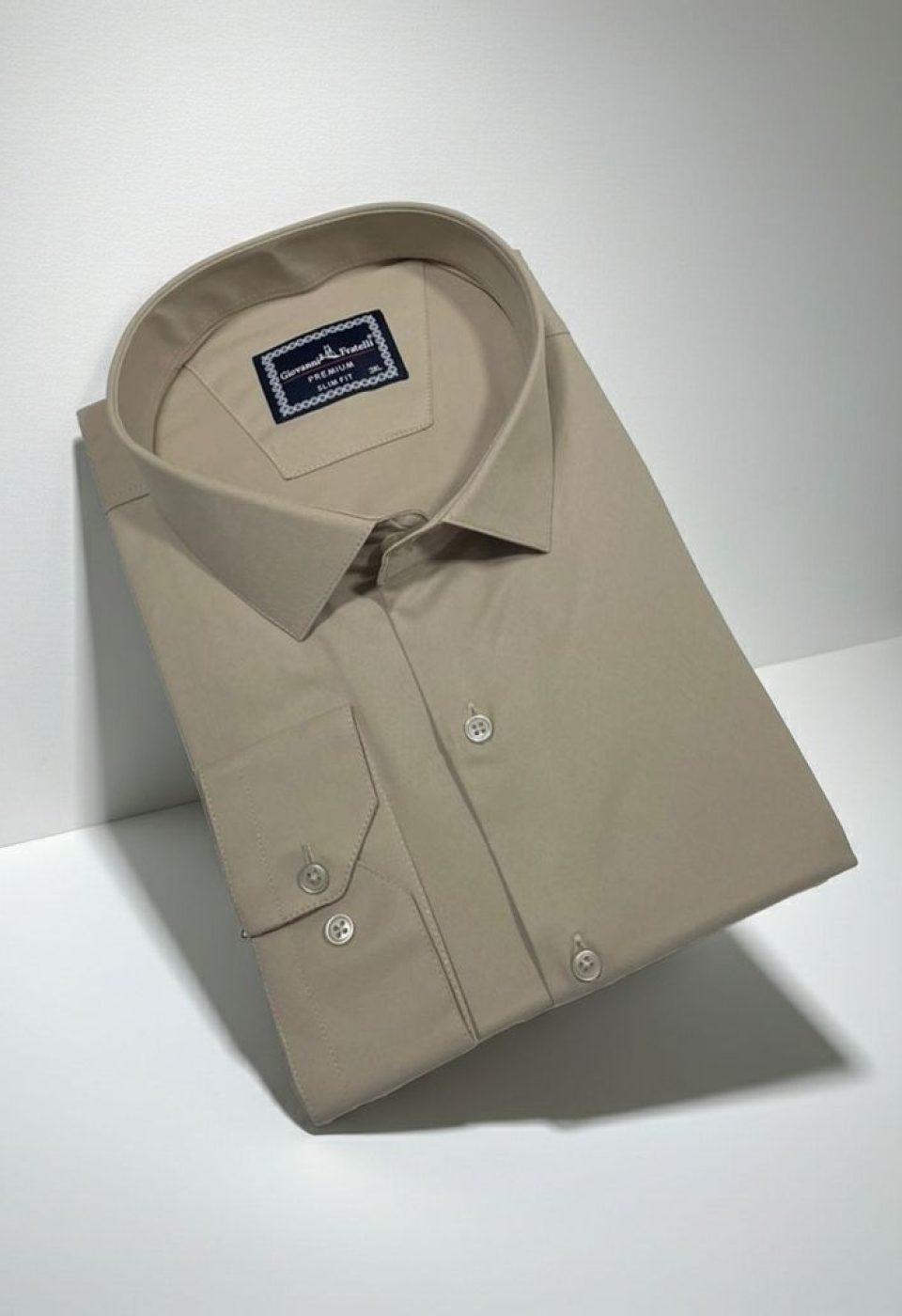 Büyük Beden Slim Fit Uzun Kol Düz Renk Saten Erkek Gömlek 4GMK313039015