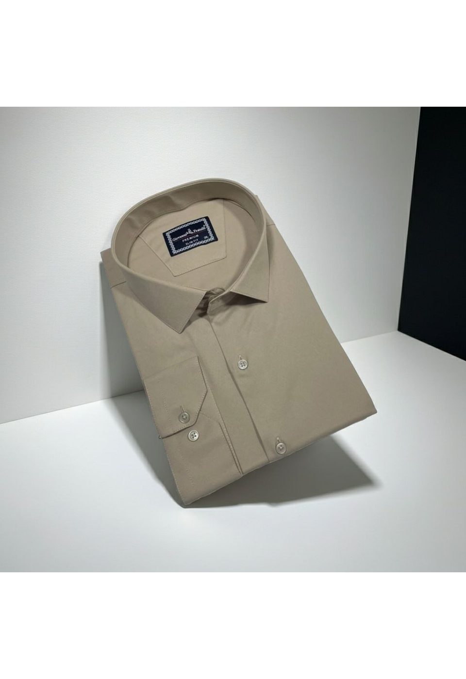 Büyük Beden Slim Fit Uzun Kol Düz Renk Saten Erkek Gömlek 4GMK313039015 - Giovanni Fratelli