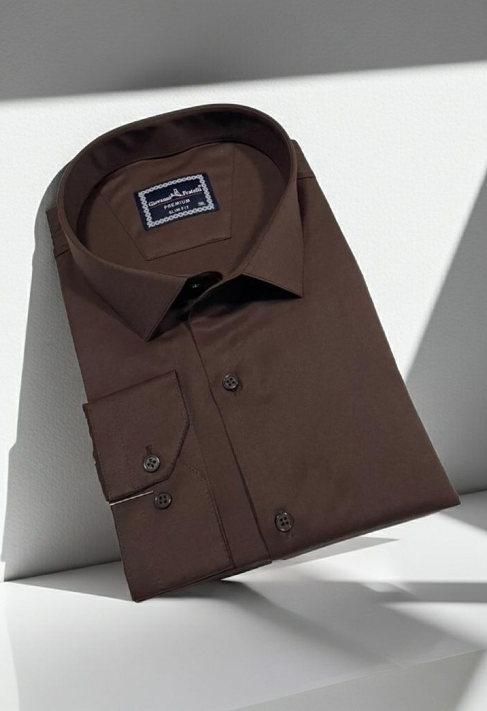 Büyük Beden Slim Fit Uzun Kol Düz Renk Saten Erkek Gömlek 4GMK313039017