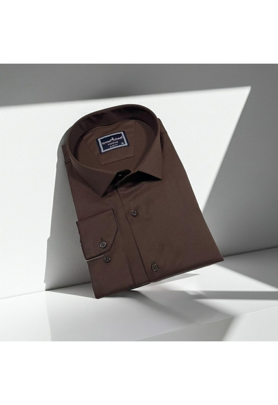 Büyük Beden Slim Fit Uzun Kol Düz Renk Saten Erkek Gömlek 4GMK313039017 - Giovanni Fratelli