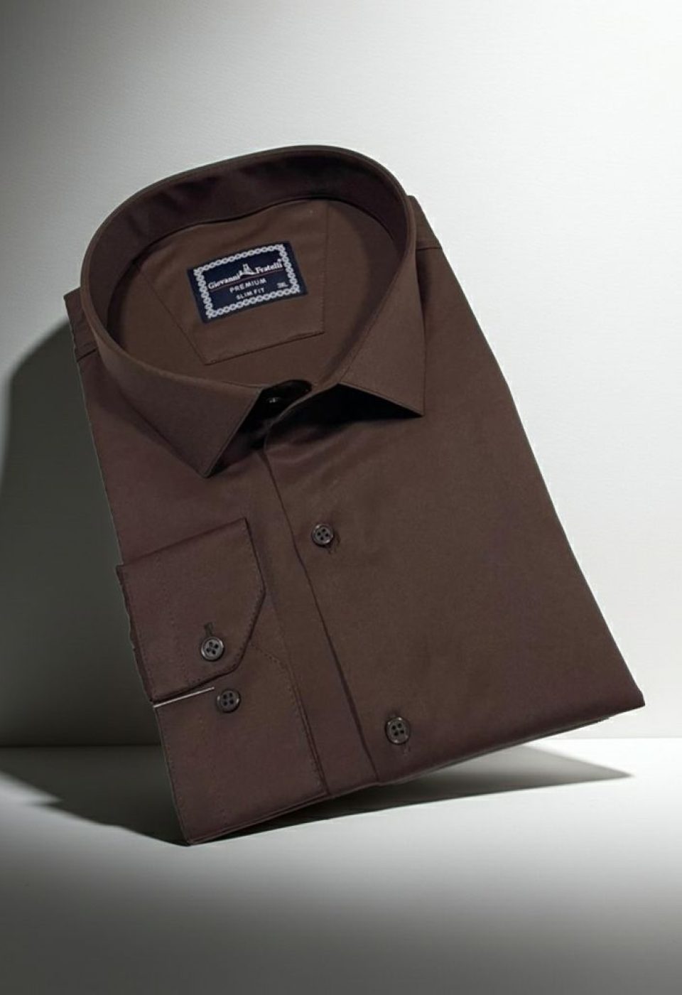 Büyük Beden Slim Fit Uzun Kol Düz Renk Saten Erkek Gömlek 4GMK313039017