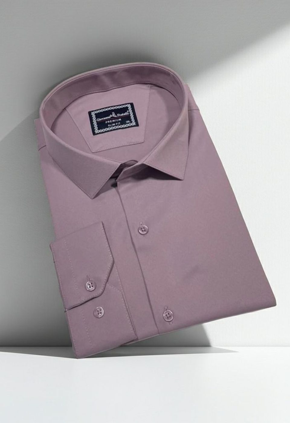 Büyük Beden Slim Fit Uzun Kol Düz Renk Saten Erkek Gömlek 4GMK313039019