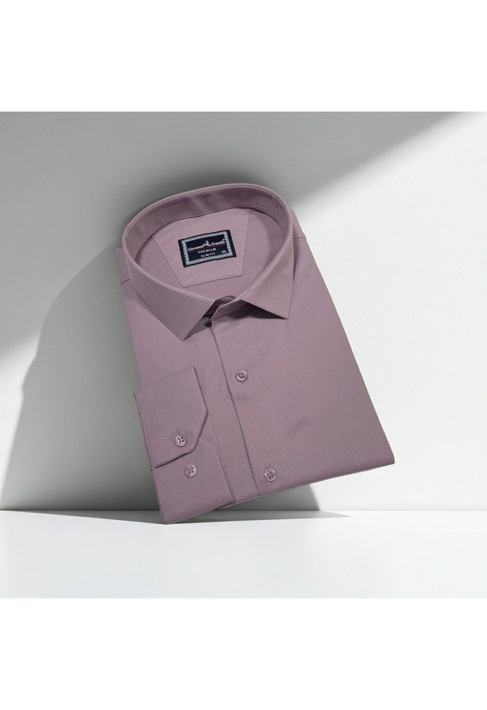 Büyük Beden Slim Fit Uzun Kol Düz Renk Saten Erkek Gömlek 4GMK313039019 - Giovanni Fratelli