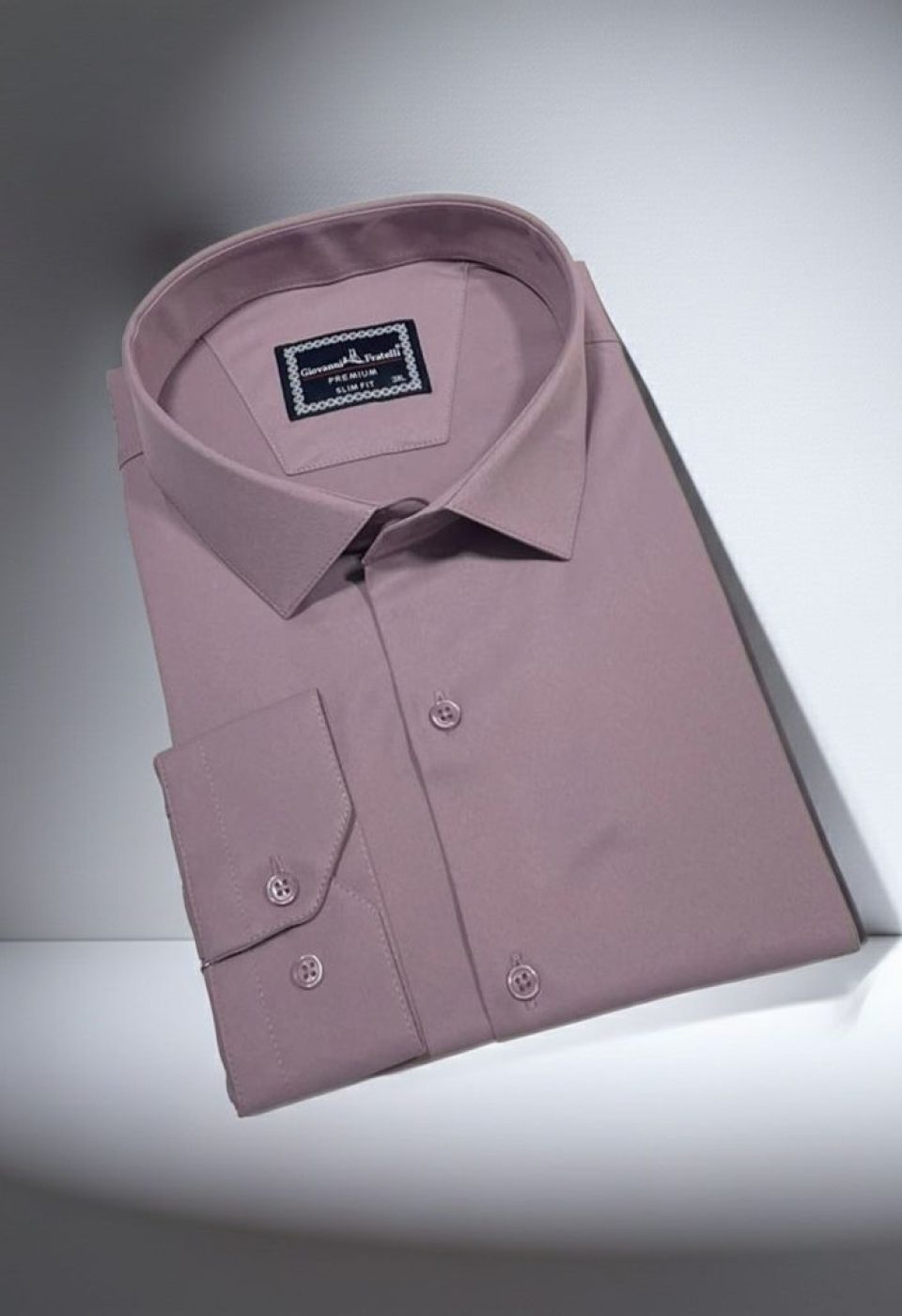 Büyük Beden Slim Fit Uzun Kol Düz Renk Saten Erkek Gömlek 4GMK313039019