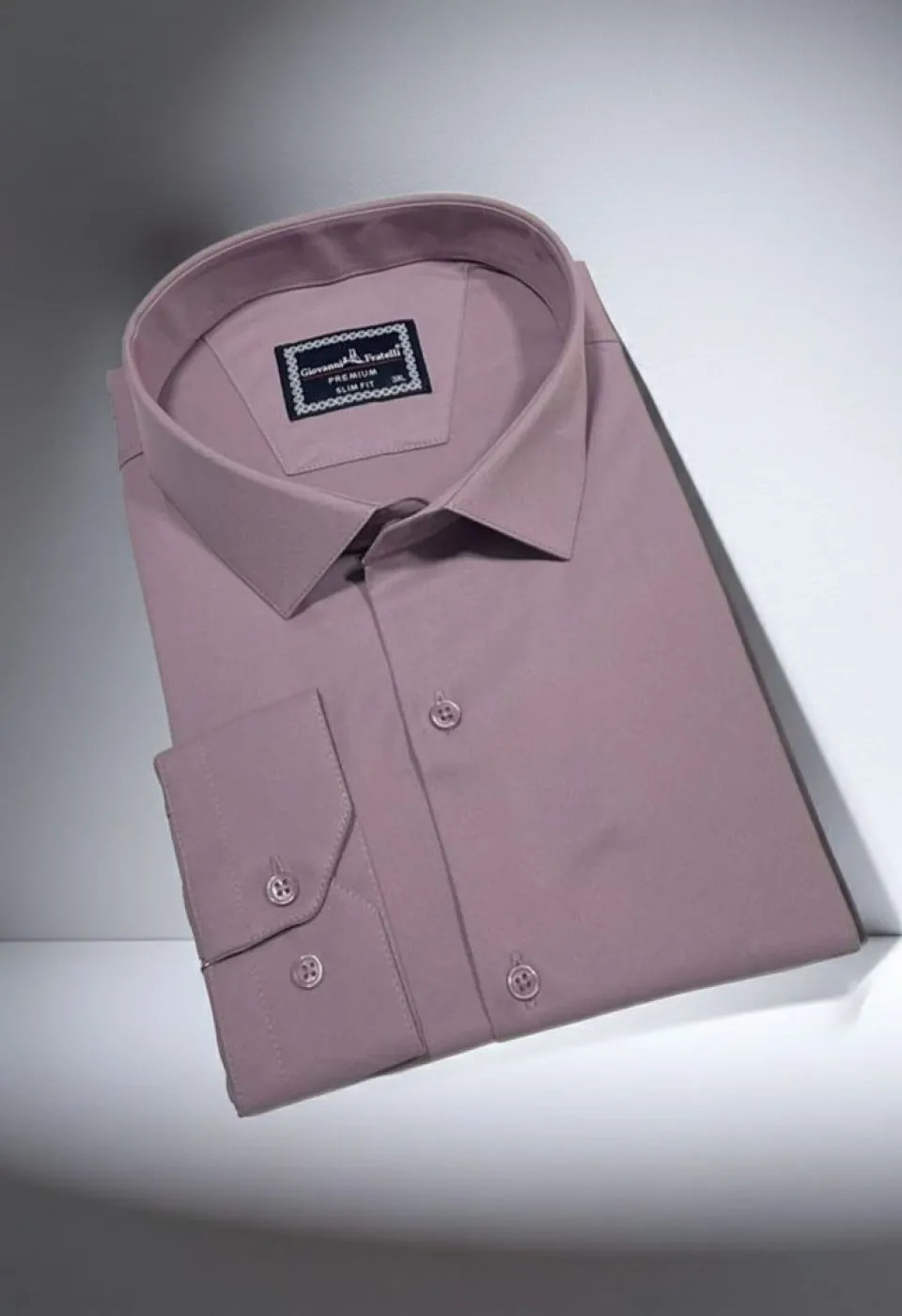 Büyük Beden Slim Fit Uzun Kol Düz Renk Saten Erkek Gömlek 4GMK313039019