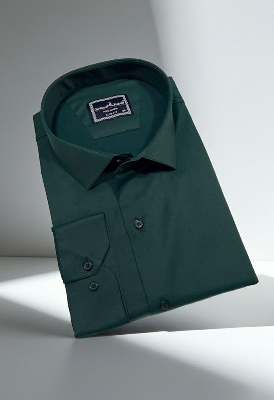 Büyük Beden Slim Fit Uzun Kol Düz Renk Saten Erkek Gömlek 4GMK313039020
