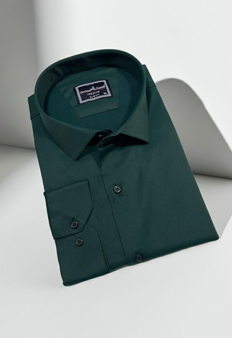 Büyük Beden Slim Fit Uzun Kol Düz Renk Saten Erkek Gömlek 4GMK313039020