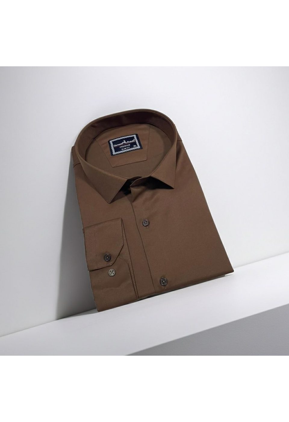 Büyük Beden Slim Fit Uzun Kol Düz Renk Saten Erkek Gömlek 4GMK313039021 - Giovanni Fratelli