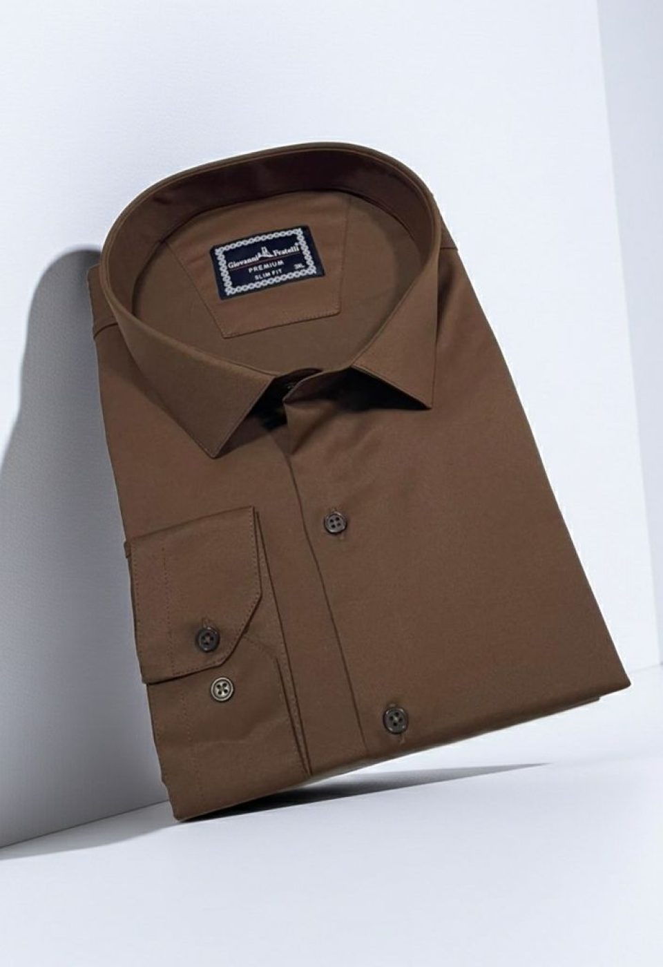 Büyük Beden Slim Fit Uzun Kol Düz Renk Saten Erkek Gömlek 4GMK313039021