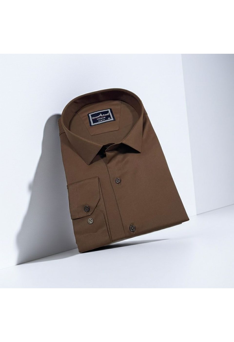 Büyük Beden Slim Fit Uzun Kol Düz Renk Saten Erkek Gömlek 4GMK313039021 - Giovanni Fratelli