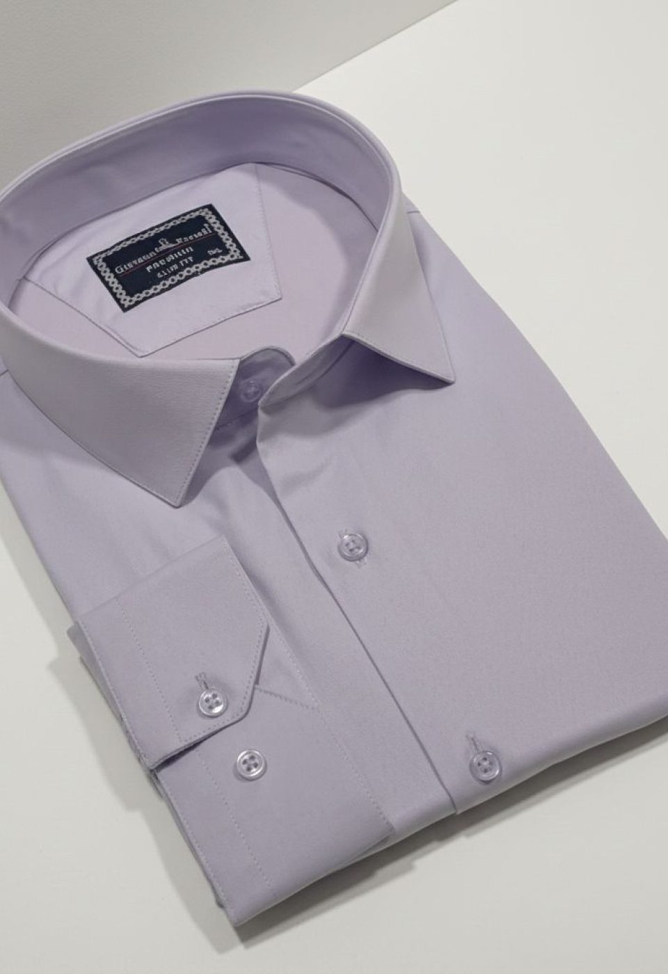 Büyük Beden Slim Fit Uzun Kol Düz Renk Saten Erkek Gömlek 4GMK313039022