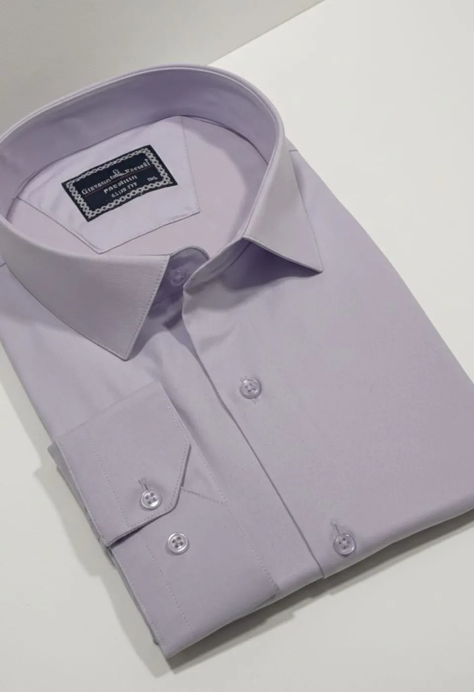 Büyük Beden Slim Fit Uzun Kol Düz Renk Saten Erkek Gömlek 4GMK313039022