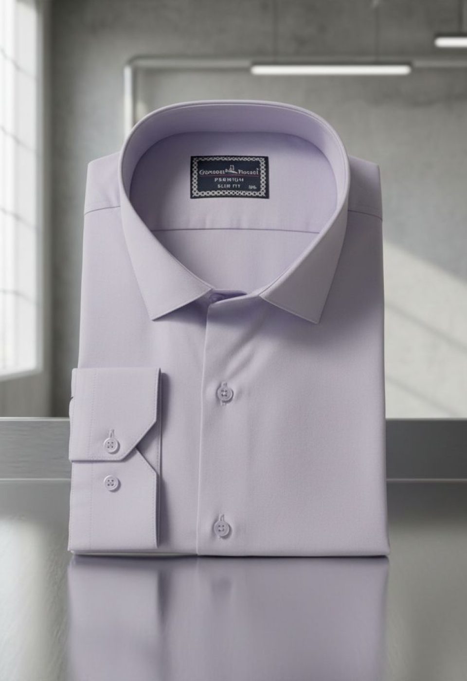 Büyük Beden Slim Fit Uzun Kol Düz Renk Saten Erkek Gömlek 4GMK313039022 - Giovanni Fratelli