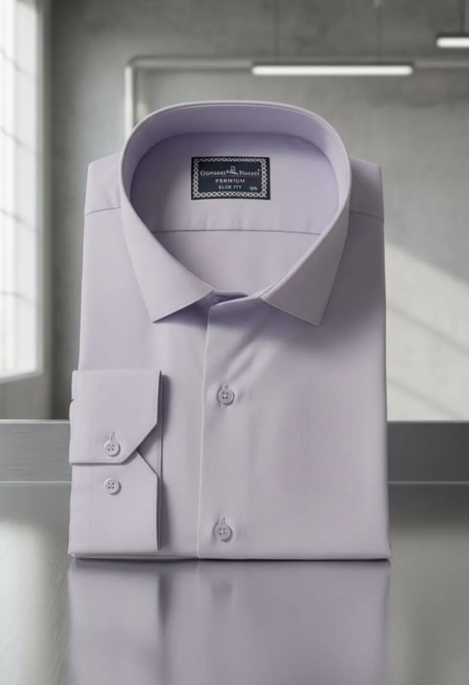 Büyük Beden Slim Fit Uzun Kol Düz Renk Saten Erkek Gömlek 4GMK313039022 - Giovanni Fratelli
