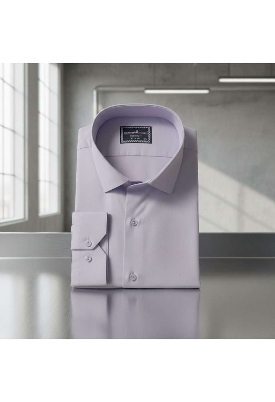 Büyük Beden Slim Fit Uzun Kol Düz Renk Saten Erkek Gömlek 4GMK313039022 - Giovanni Fratelli