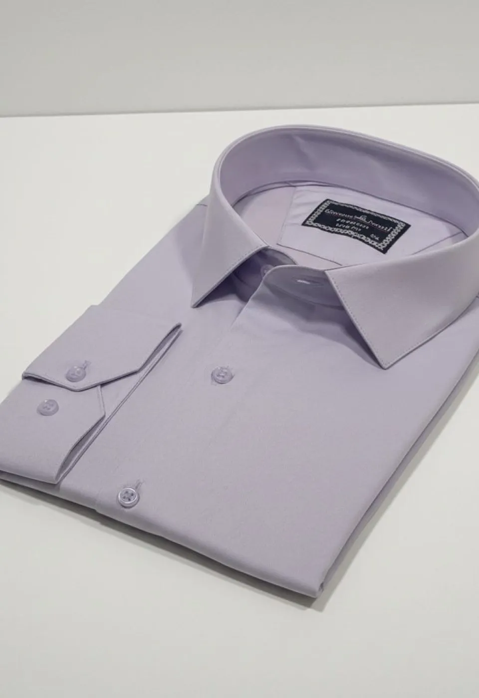 Büyük Beden Slim Fit Uzun Kol Düz Renk Saten Erkek Gömlek 4GMK313039022 - Giovanni Fratelli