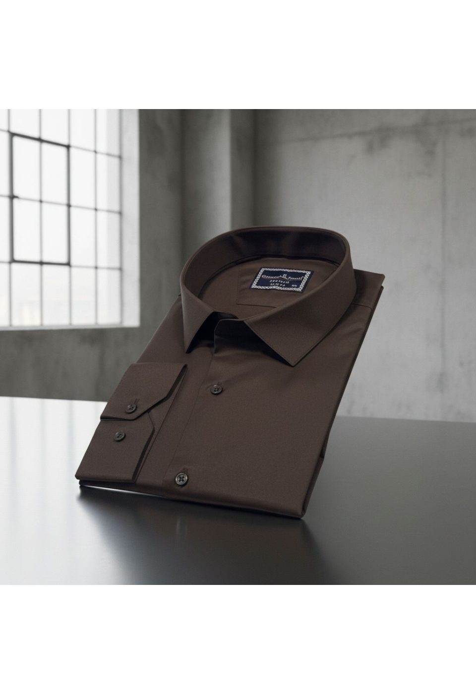 Büyük Beden Slim Fit Uzun Kol Düz Renk Saten Erkek Gömlek 4GMK313039023 - Giovanni Fratelli