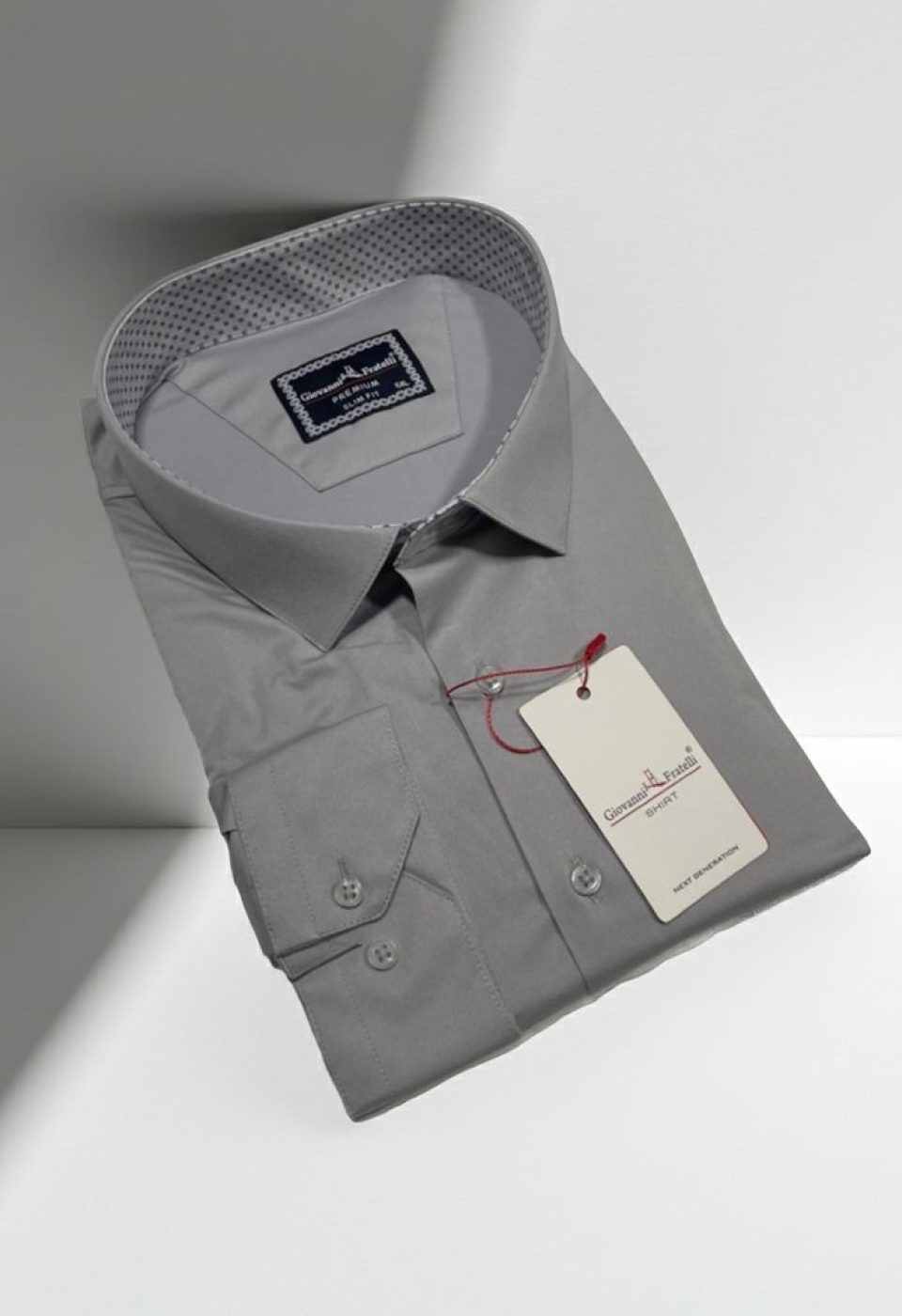 Büyük Beden Slim Fit Uzun Kol Düz Renk Saten Erkek Gömlek 4GMK313042003