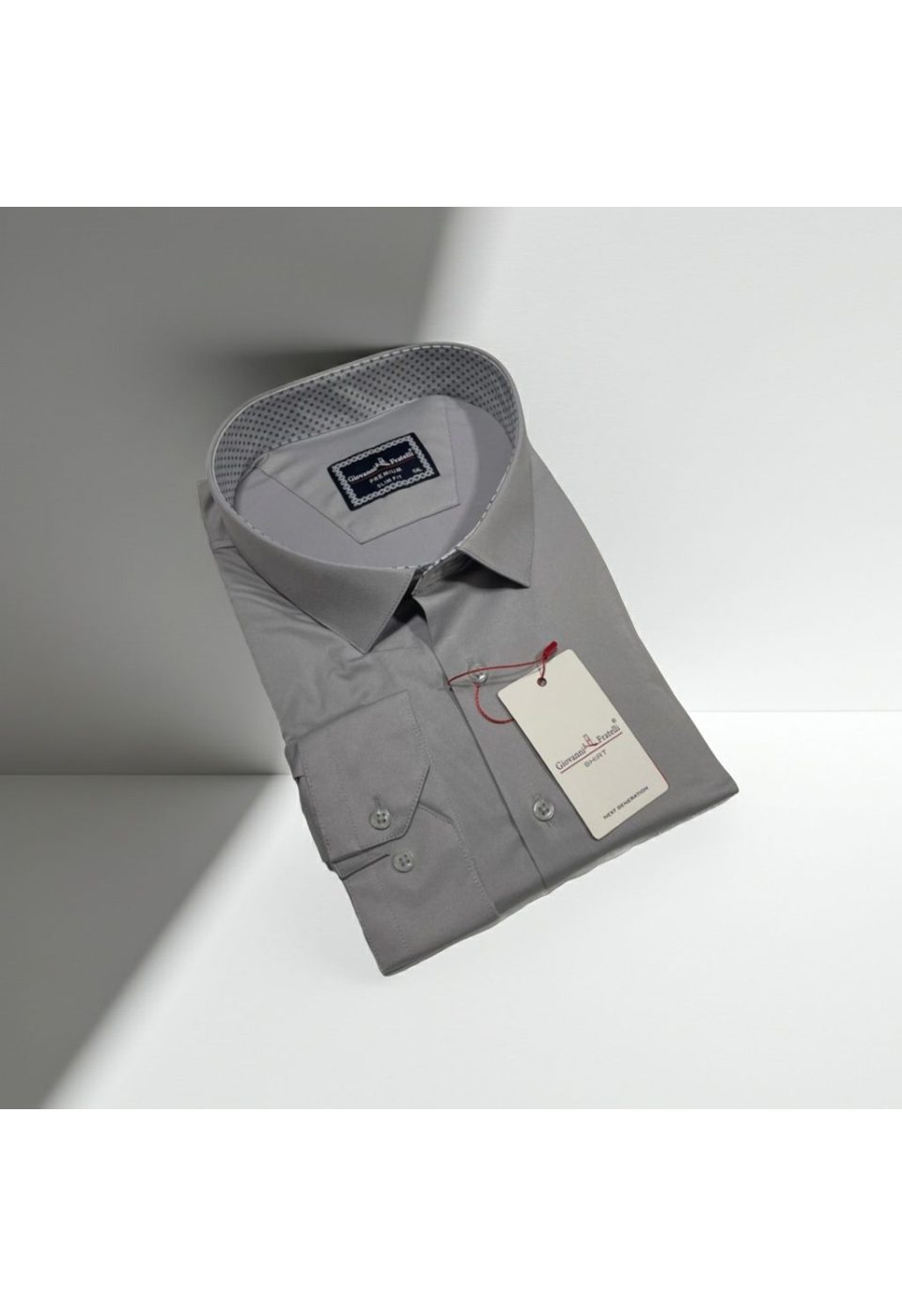 Büyük Beden Slim Fit Uzun Kol Düz Renk Saten Erkek Gömlek 4GMK313042003 - Giovanni Fratelli