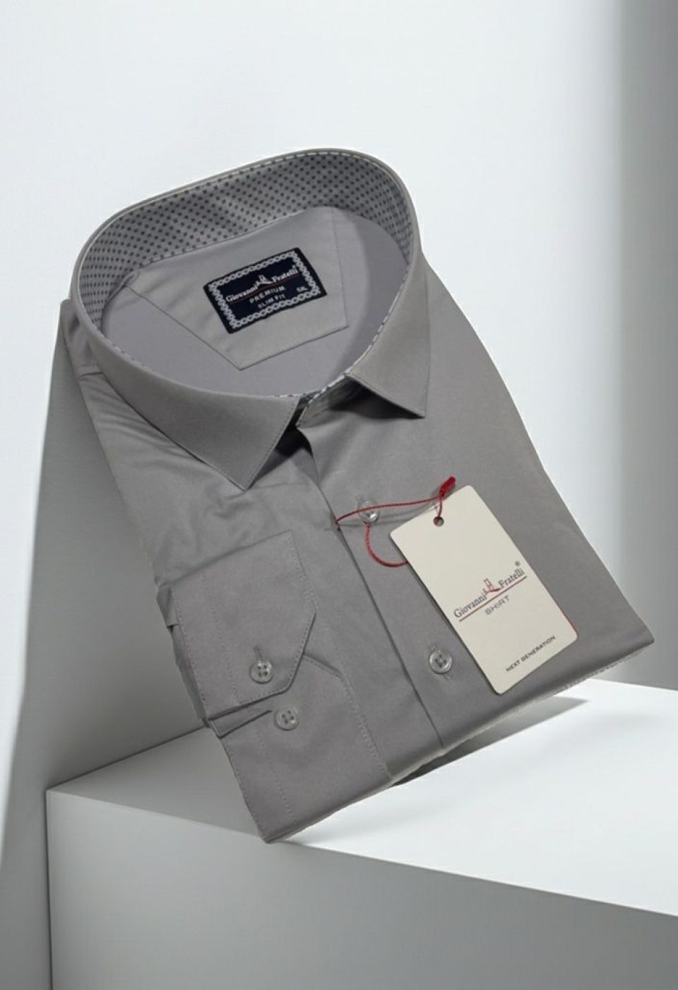 Büyük Beden Slim Fit Uzun Kol Düz Renk Saten Erkek Gömlek 4GMK313042003