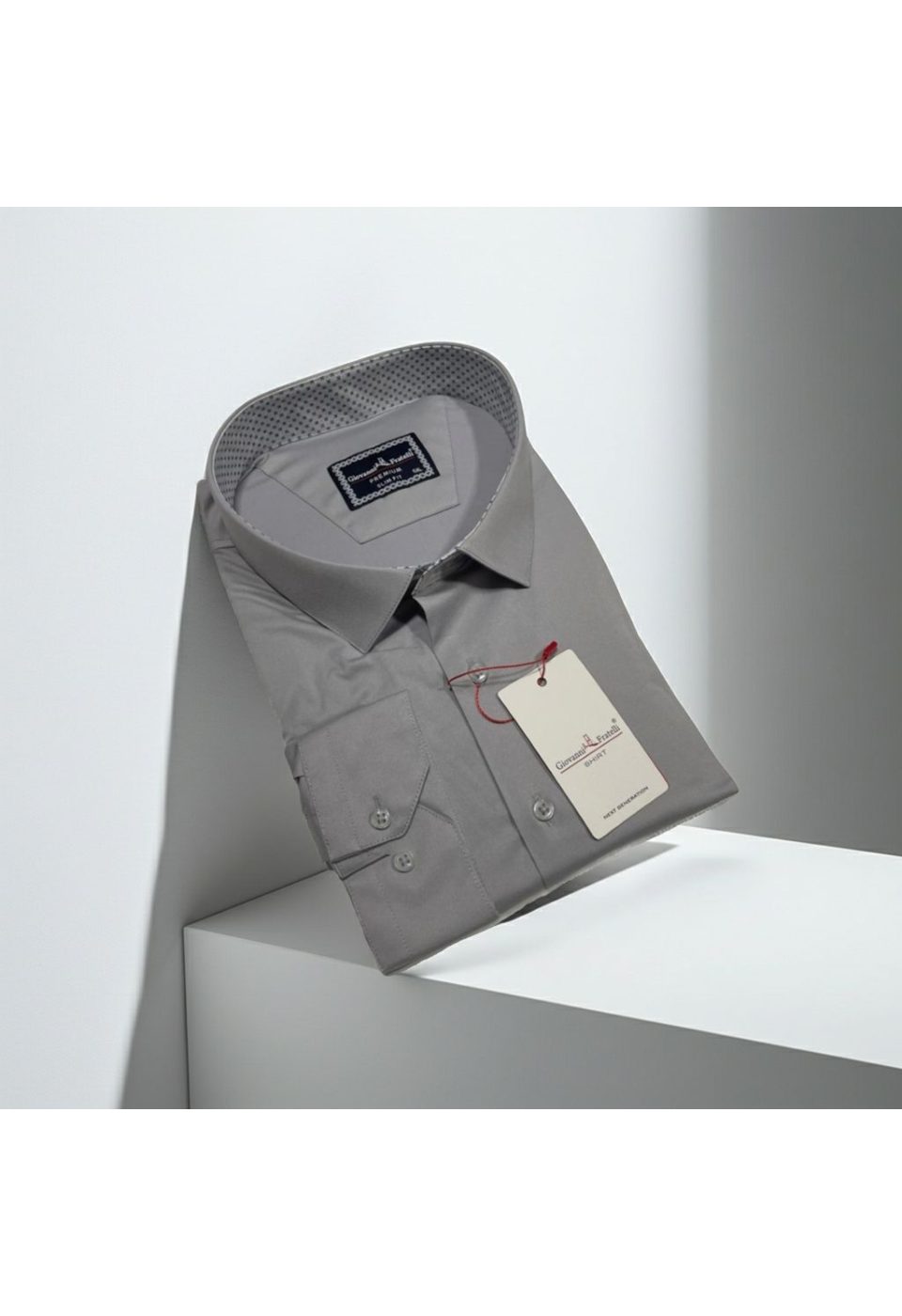 Büyük Beden Slim Fit Uzun Kol Düz Renk Saten Erkek Gömlek 4GMK313042003 - Giovanni Fratelli
