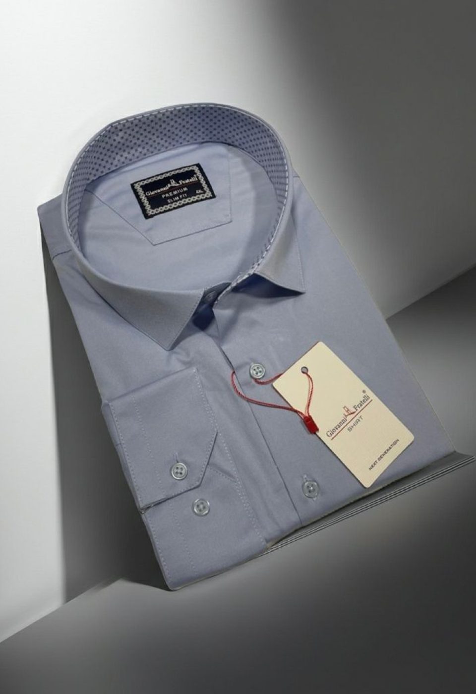 Büyük Beden Slim Fit Uzun Kol Düz Renk Saten Erkek Gömlek 4GMK313042007