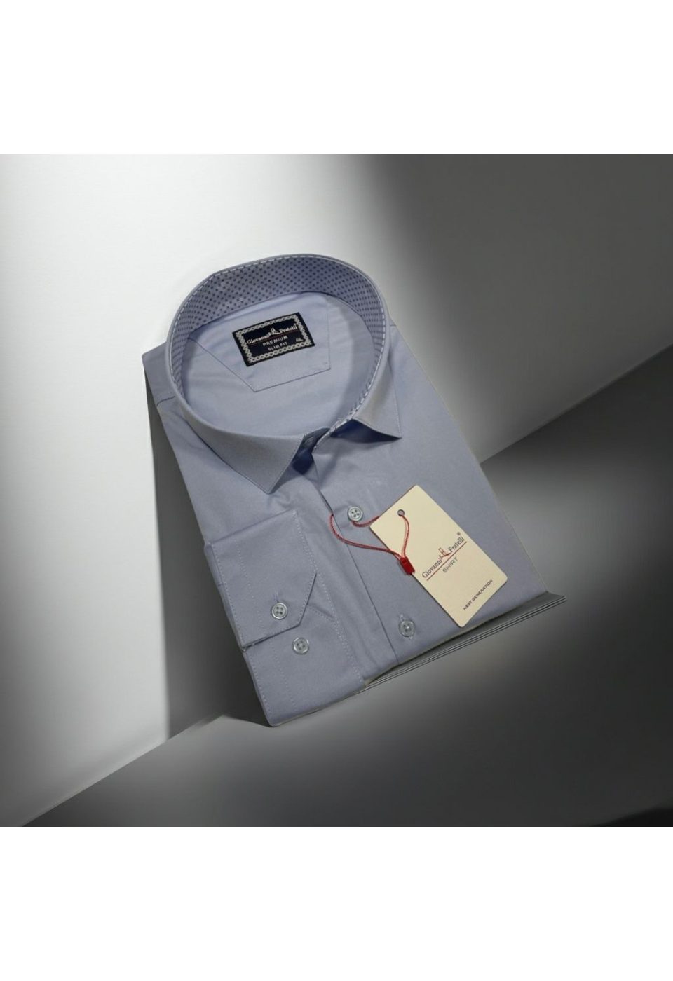 3042 BT CR SATIN 007 Büyük Beden Slim Fit Uzun Kol Düz Renk Saten Erkek Gömlek 4GMK313042007 - Giovanni Fratelli
