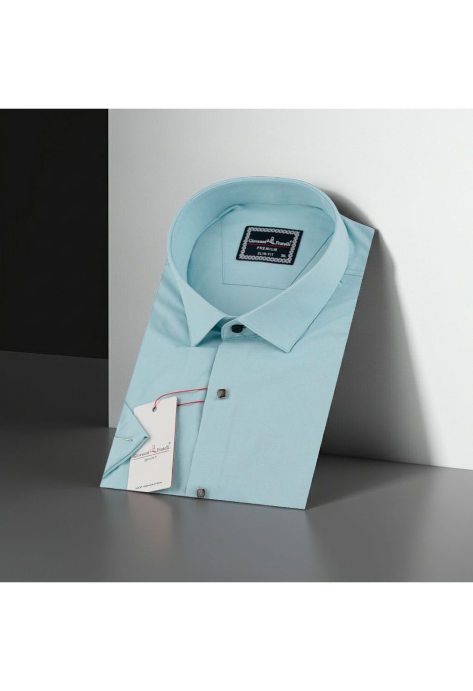 Büyük Beden Slim Fit Kısa Kol Oxford Düz Renk Erkek Gömlek 4GMK313048007 - Giovanni Fratelli