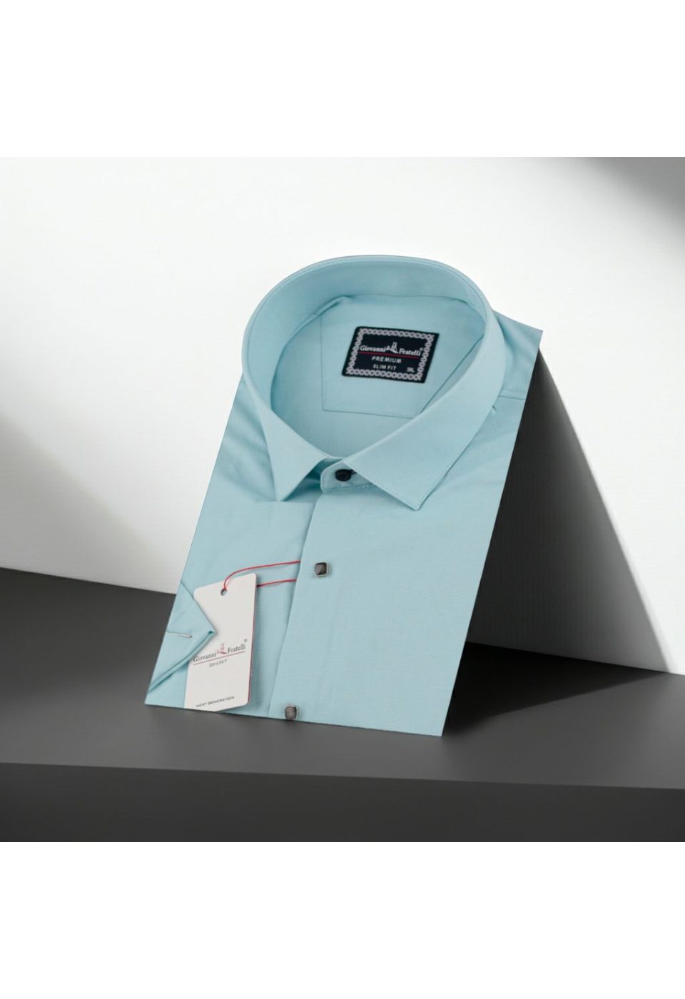 Büyük Beden Slim Fit Kısa Kol Oxford Düz Renk Erkek Gömlek 4GMK313048007 - Giovanni Fratelli