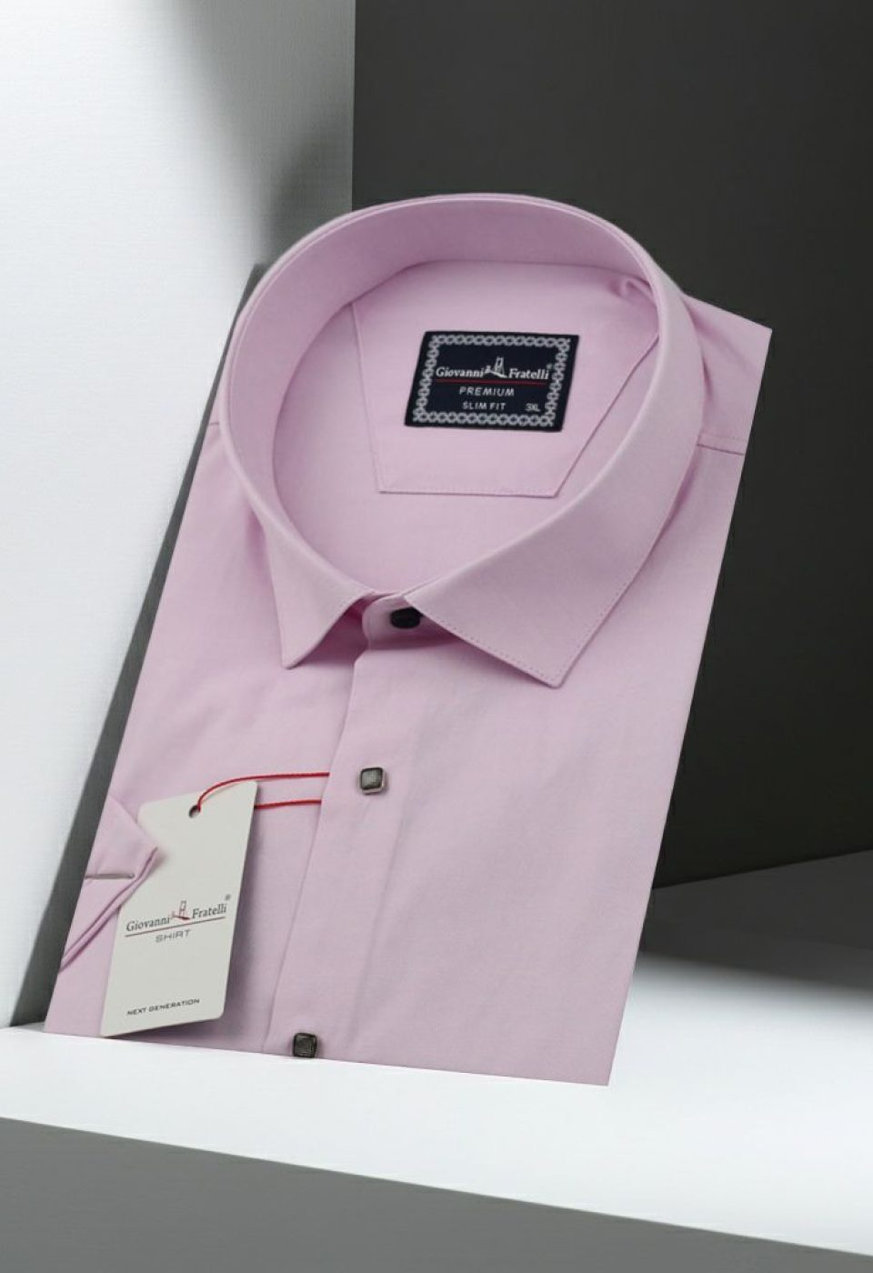 3048 BT CR K OXFORD 008 Büyük Beden Slim Fit Kısa Kol Oxford Düz Renk Erkek Gömlek 4GMK313048008 - Giovanni Fratelli