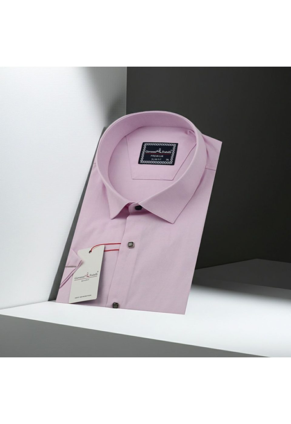 3048 BT CR K OXFORD 008 Büyük Beden Slim Fit Kısa Kol Oxford Düz Renk Erkek Gömlek 4GMK313048008 - Giovanni Fratelli