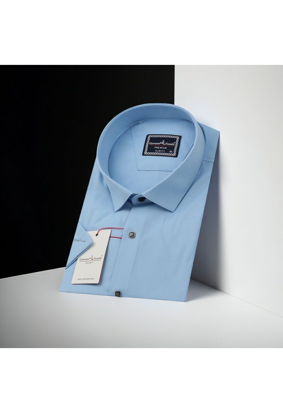 Büyük Beden Slim Fit Kısa Kol Oxford Düz Renk Erkek Gömlek 4GMK313048009 - Giovanni Fratelli