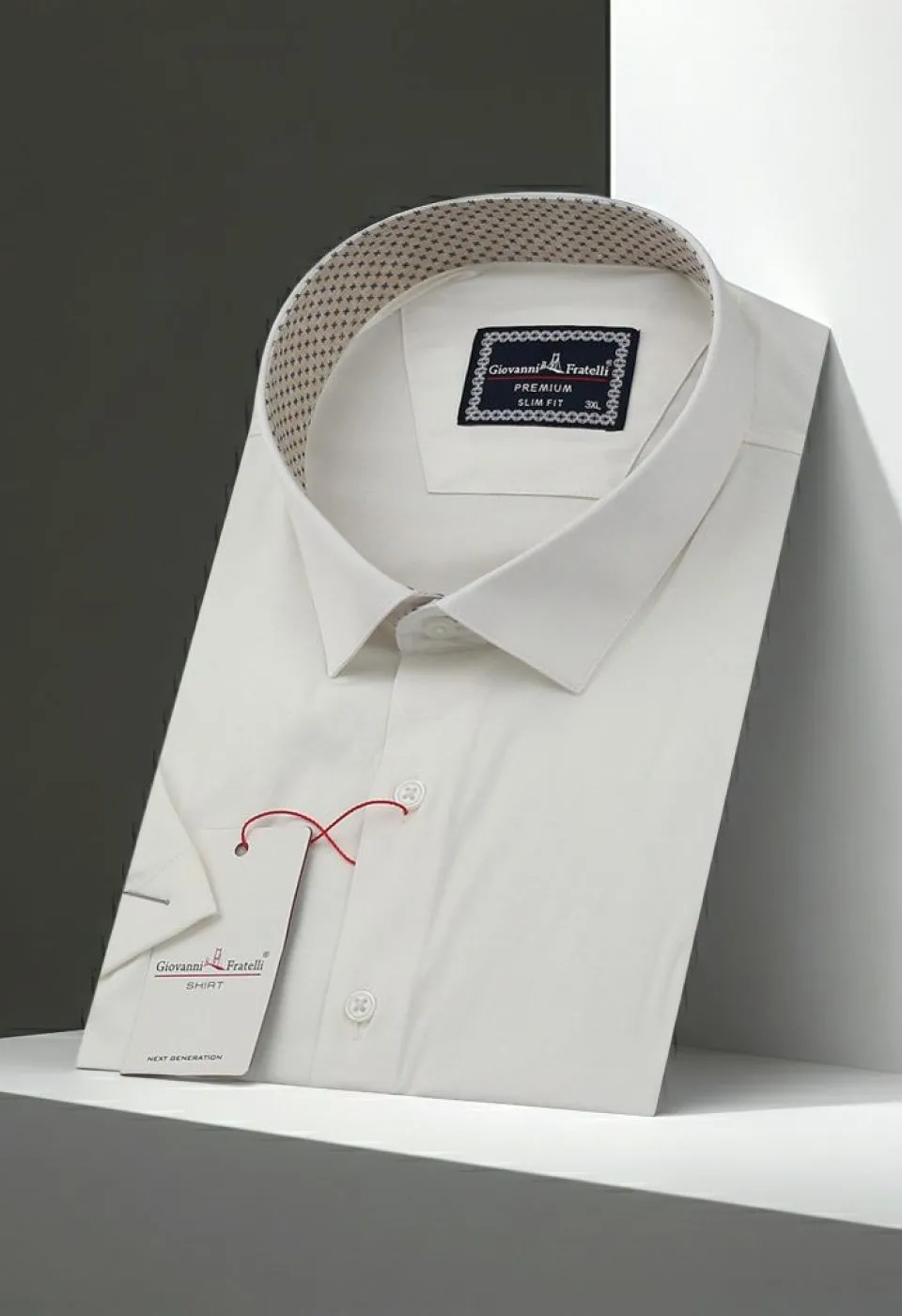 Büyük Beden Slim Fit Kısa Kol Düz Renk Erkek Gömlek 4GMK313049002