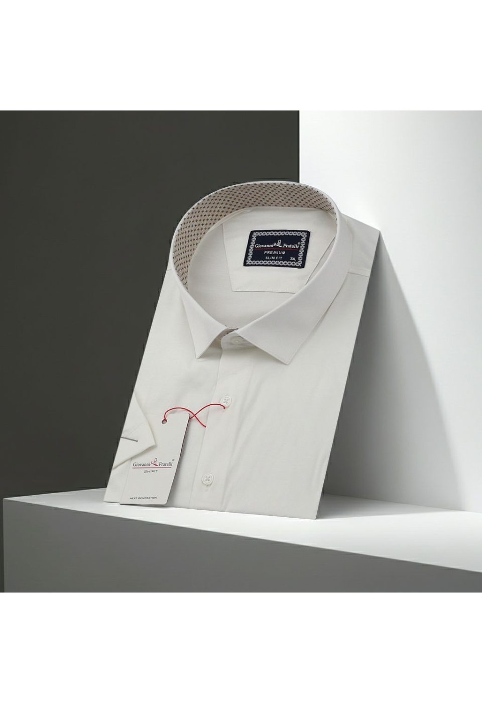 3049 BT CR K SATIN 002 Büyük Beden Slim Fit Kısa Kol Düz Renk Erkek Gömlek 4GMK313049002 - Giovanni Fratelli